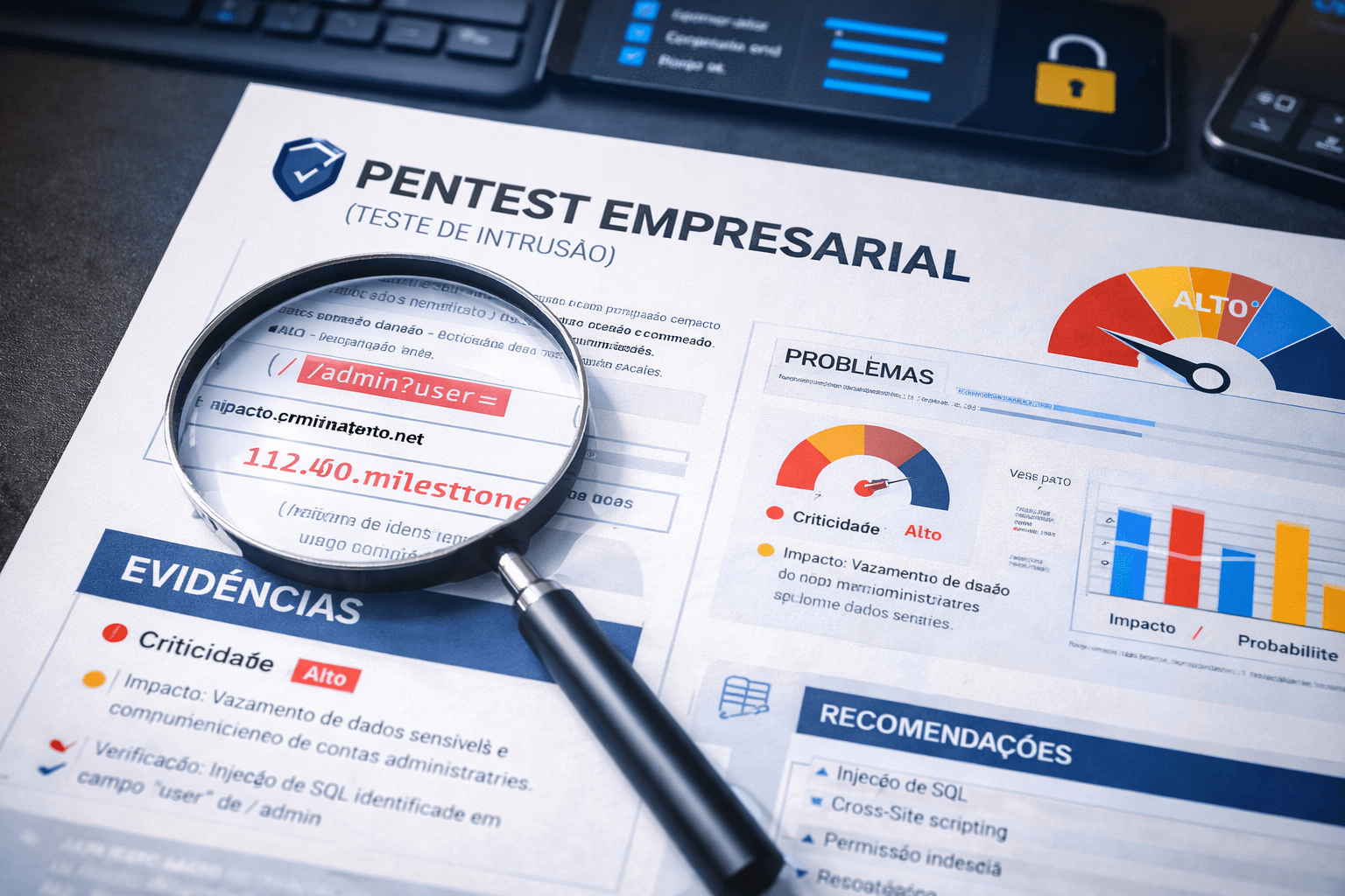 Pentest empresarial (teste de intrusão) realizado pela IT Working